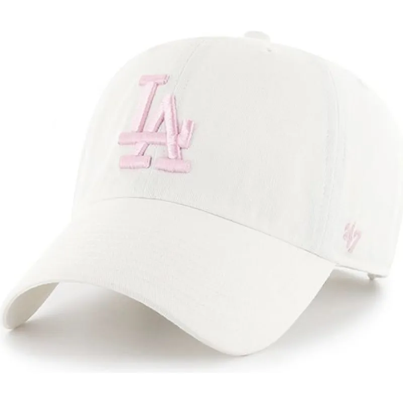 cappelli-curva-bianco-cinghia-regolabile-rosa-dei-los-angeles-dodgers-mlb-di-47-brand cappelli-curva-bianco-cinghia-regolabile-rosa-dei-los-angeles-dodgers-mlb-di-47-brand