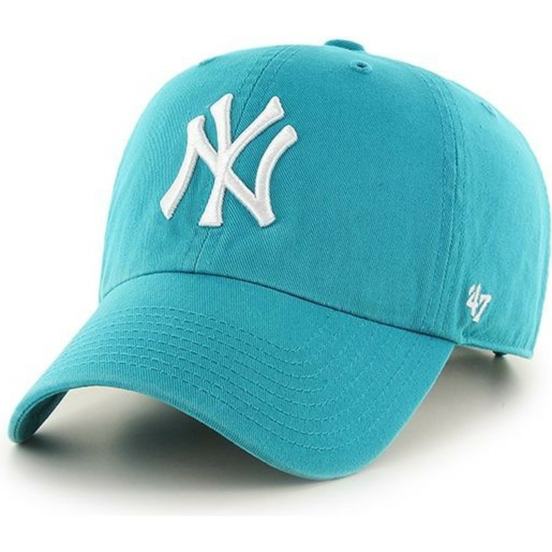 cappellino-visiera-curva-blu-nettuno-snapback-di-new-york-yankees-mlb-clean-up-di-47-brand