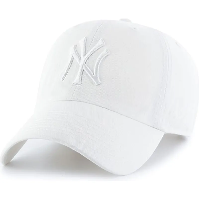 cappelli-curva-bianco-cinghia-regolabile-dei-new-york-yankees-mlb-di-47-brand