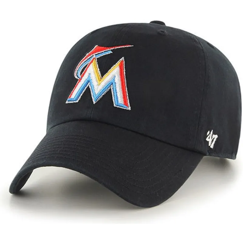 cappelli-curva-nero-cinghia-regolabile-dei-miami-marlins-mlb-di-47-brand