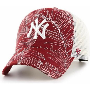 Cappellino trucker rosso di New York Yankees MLB MVP Palma di 47 Brand