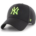 cappellino-visiera-curva-nero-snapback-con-logo-verde-di-new-york-yankees-mlb-mvp-di-47-brand