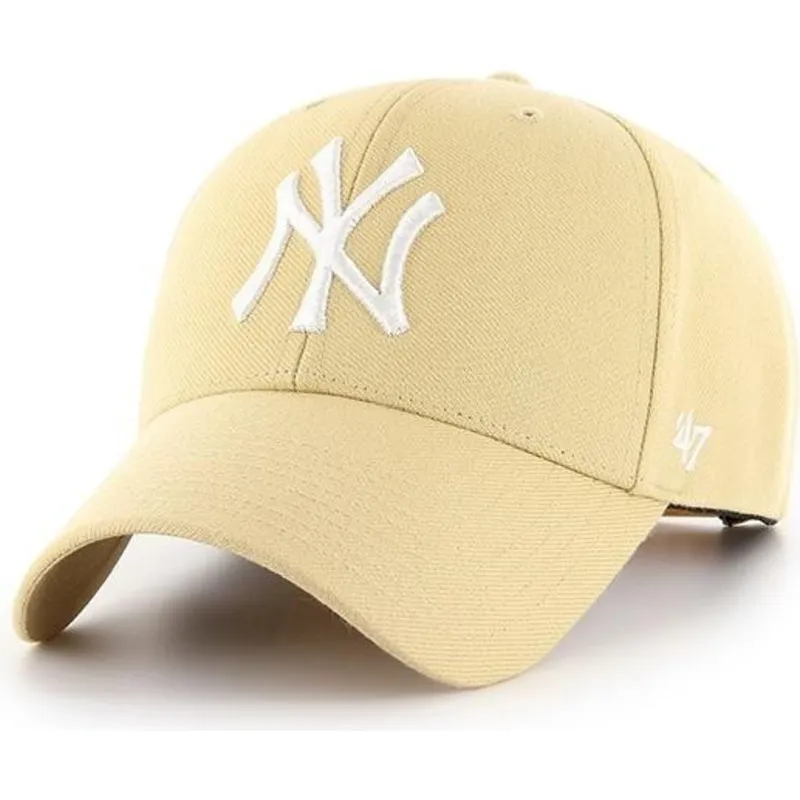 cappelli-curva-giallo-snapback-oro-claro-dei-new-york-yankees-mlb-di-47-brand