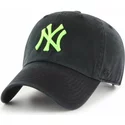 cappellino-visiera-curva-nero-con-logo-verde-di-new-york-yankees-mlb-clean-up-di-47-brand