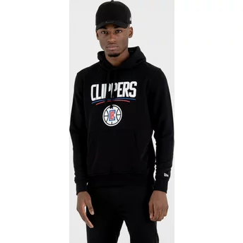 Felpa con cappuccio nera Pullover Hoody di Los Angeles Clippers NBA di New Era