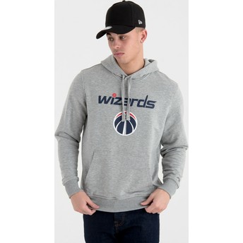 Felpa con cappuccio grigia Pullover Hoody di Washington Wizards NBA di New Era