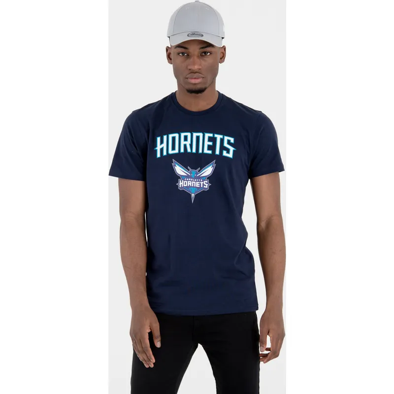 magliette-manica-corta-blu-marino-de-dei-charlotte-hornets-nba-di-new-era