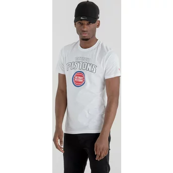 Maglietta maniche corte bianca di Detroit Pistons NBA di New Era