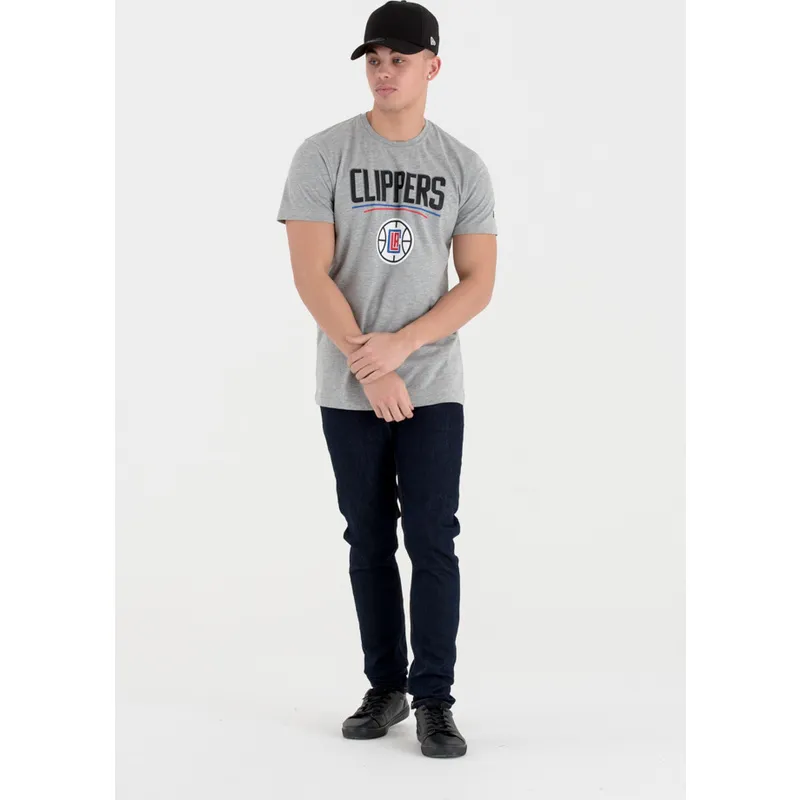magliette-manica-corta-grigio-de-dei-los-angeles-clippers-nba-di-new-era
