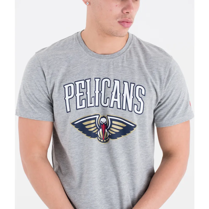magliette-manica-corta-grigio-de-dei-new-orleans-pelicans-nba-di-new-era