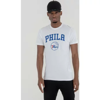 Maglietta maniche corte bianca di Philadelphia 76ers NBA di New Era
