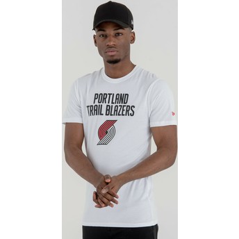 Maglietta maniche corte bianca di Portland Trail Blazers NBA di New Era
