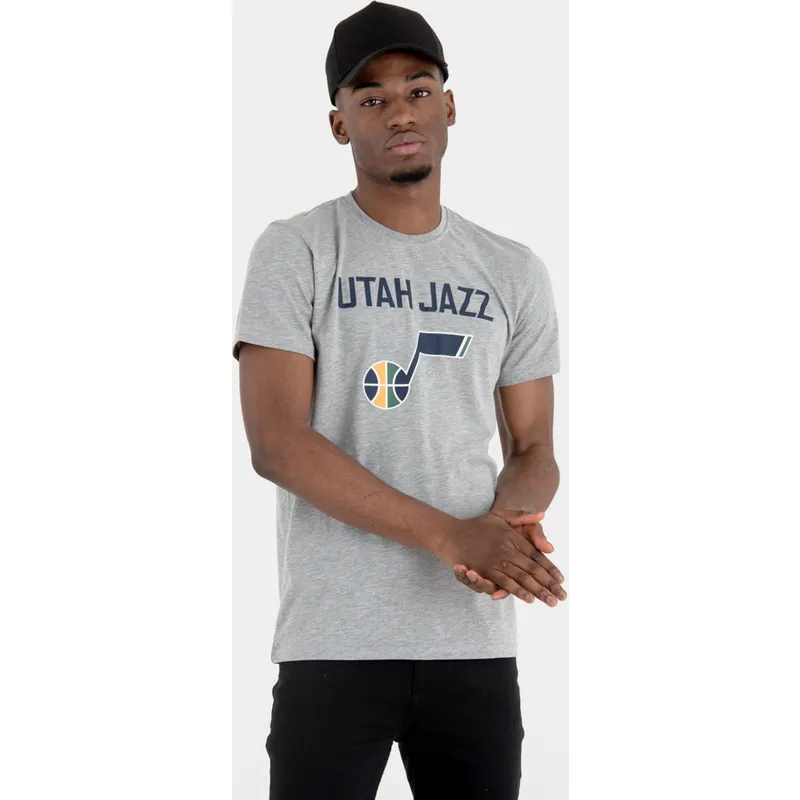 magliette-manica-corta-grigio-de-dei-utah-jazz-nba-di-new-era