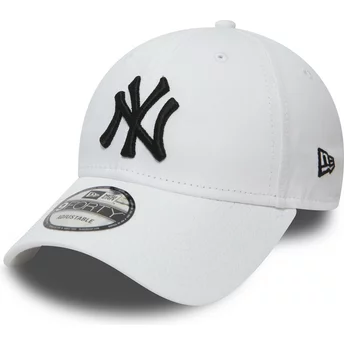 Cappellino visiera curva bianco regolabile 9FORTY Essential di New York Yankees MLB di New Era