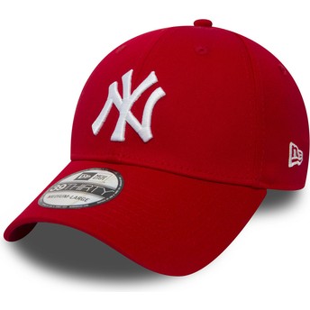 Cappellino visiera curva rosso aderente 39THIRTY Classic di New York Yankees MLB di New Era
