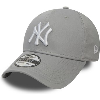 Cappellino visiera curva grigio aderente 39THIRTY Classic di New York Yankees MLB di New Era