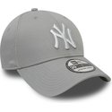 cappellino-visiera-curva-grigio-aderente-39thirty-classic-di-new-york-yankees-mlb-di-new-era