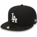 berretto-piatto-nero-aderente-59fifty-essential-dei-los-angeles-dodgers-mlb-di-new-era