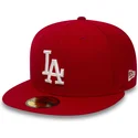cappellino-piatto-rosso-aderente-59fifty-essential-dei-los-angeles-dodgers-mlb-di-new-era