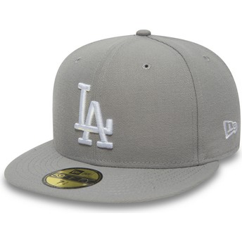 Cappellino visiera piatta grigio aderente 59FIFTY Essential di Los Angeles Dodgers MLB di New Era