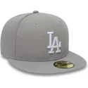 cappello-piatto-grigio-regolabile-59fifty-essential-dei-los-angeles-dodgers-mlb-di-new-era