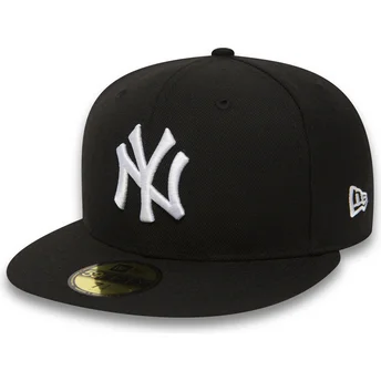 Cappellino piatto nero aderente 59FIFTY Essential dei New York Yankees MLB di New Era