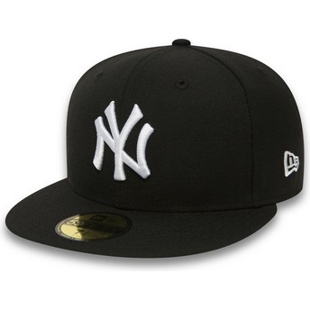 Cappellino visiera piatta nero aderente 59FIFTY Essential di New York Yankees MLB di New Era