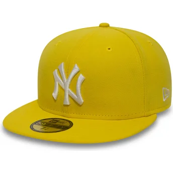 cappelli-piatta-giallo-regolato-59fifty-essential-dei-new-york-yankees-mlb-di-new-era