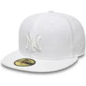 cappello-piatto-bianco-regolabile-59fifty-white-on-white-dei-new-york-yankees-mlb-di-new-era