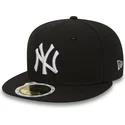cappello-piatto-nero-aderente-per-bambino-59fifty-essential-dei-new-york-yankees-mlb-di-new-era