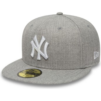 Cappellino visiera piatta grigio aderente 59FIFTY Essential di New York Yankees MLB di New Era