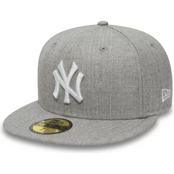 Cappellino visiera piatta grigio aderente 59FIFTY Essential di New York Yankees MLB di New Era
