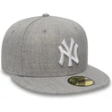 cappello-piatto-grigio-regolabile-59fifty-essential-dei-new-york-yankees-mlb-di-new-era