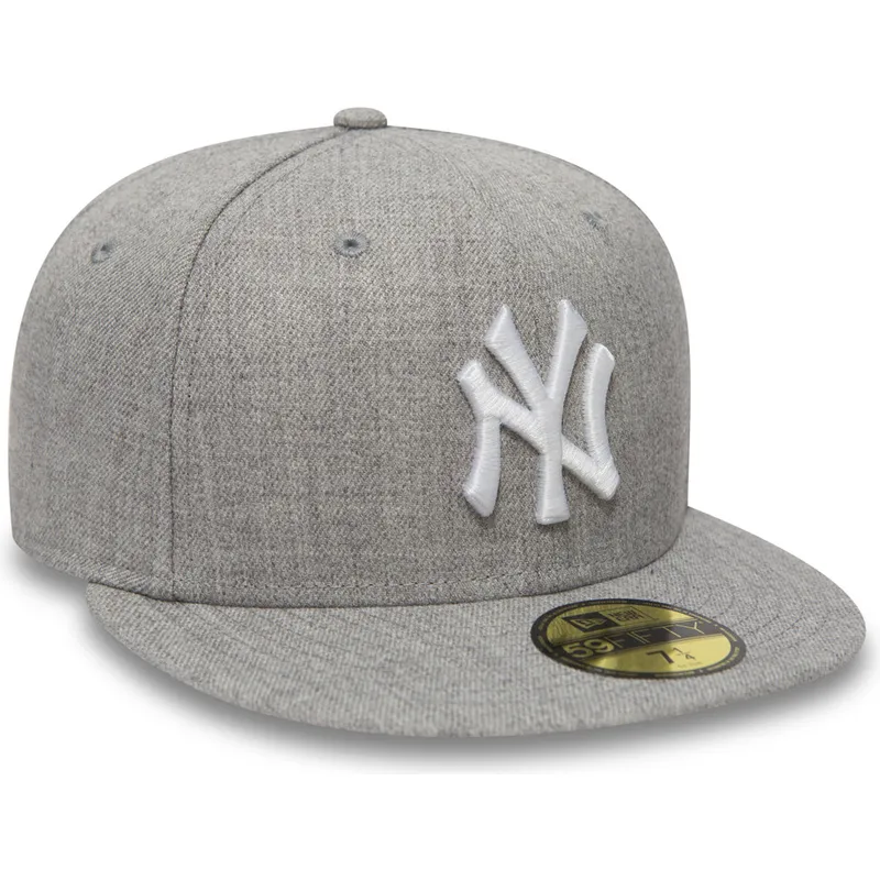 cappello-piatto-grigio-chiuso-59fifty-essential-dei-new-york-yankees-mlb-di-new-era
