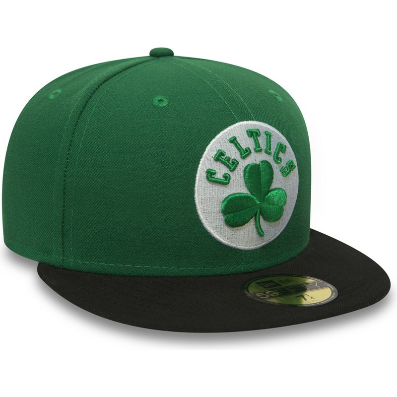 cappellino-visiera-piatta-verde-aderente-59fifty-essential-di-boston-celtics-nba-di-new-era