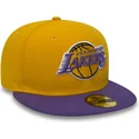 cappello-piatto-giallo-chiuso-59fifty-essential-dei-los-angeles-lakers-nba-di-new-era
