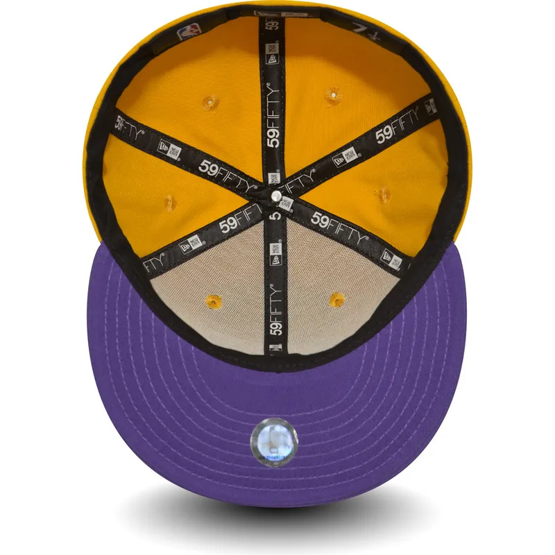 cappello-piatto-giallo-chiuso-59fifty-essential-dei-los-angeles-lakers-nba-di-new-era