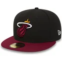 cappello-piatto-nero-aderente-59fifty-essential-dei-miami-heat-nba-di-new-era