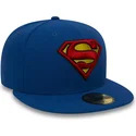 cappello-piatto-blu-regolabile-59fifty-superman-character-essential-warner-bros-di-new-era