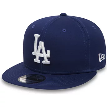 Cappellino visiera piatta blu regolabile 9FIFTY Essential di Los Angeles Dodgers MLB di New Era