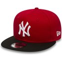 cappellino-visiera-piatta-rosso-regolabile-9fifty-cotton-block-di-new-york-yankees-mlb-di-new-era