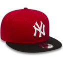 cappelli-piatta-rosso-snapback-ajustable-9fifty-cotton-block-dei-new-york-yankees-mlb-di-new-era