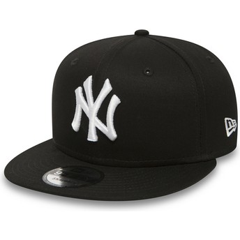 Cappellino visiera piatta nero regolabile 9FIFTY White on Black di New York Yankees MLB di New Era