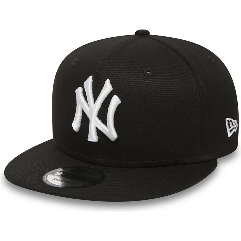 cappello-piatto-nero-regolabile-9fifty-white-on-black-dei-new-york-yankees-mlb-di-new-era