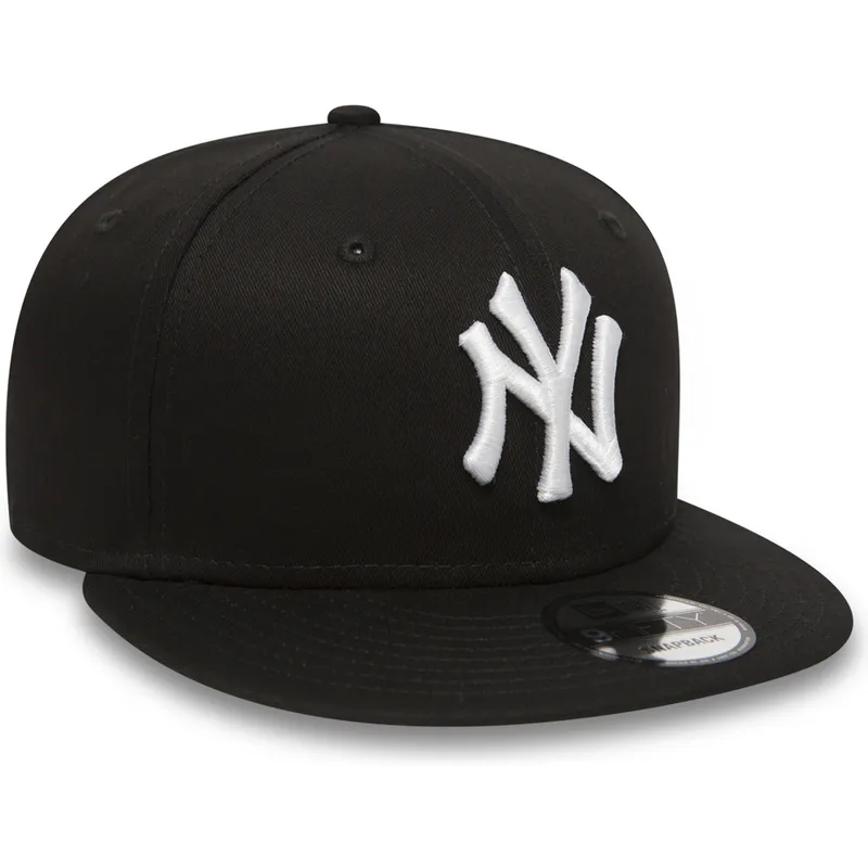 cappello-piatto-nero-regolabile-9fifty-white-on-black-dei-new-york-yankees-mlb-di-new-era
