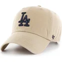 cappelli-curva-beige-cinghia-regolabile-caqui-negro-dei-los-angeles-dodgers-mlb-di-47-brand