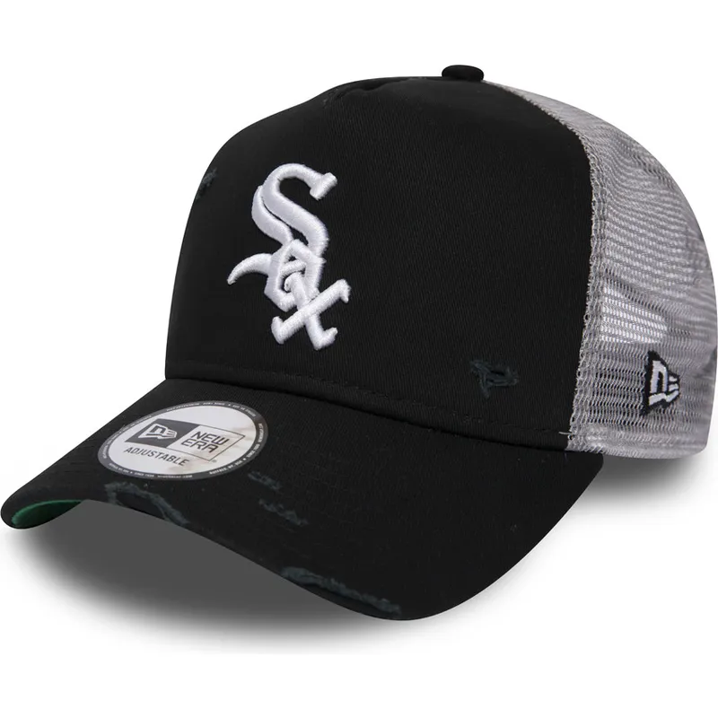 cappelli-curva-nero-snapback-distressed-a-frame-dei-chicago-white-sox-mlb-di-new-era