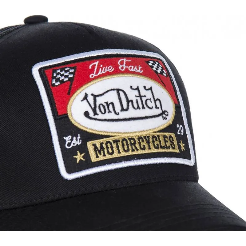 Von Dutch Cappellino Baseball In Pelle Scamosciata – Nero – Regolabile Strapback (55,5-60 Cm) – Logo Ricamato – Unisex