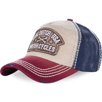 cappello-con-visiera-curva-bianco-blu-e-rosso-regolabile-dylan02-di-von-dutch