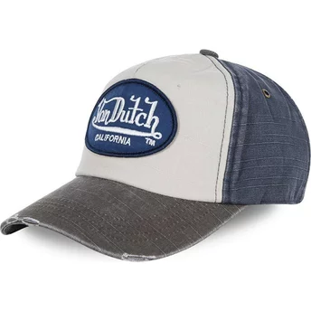 Cappellino visiera curva bianco, blu e grigio regolabile JACKMWB di Von Dutch